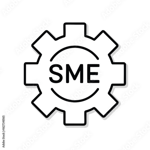 Vector art of sme small and medium enterprise gear icon isolated on white background