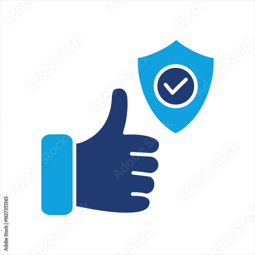 Trust Flat Blue Icon Vector Illustration
