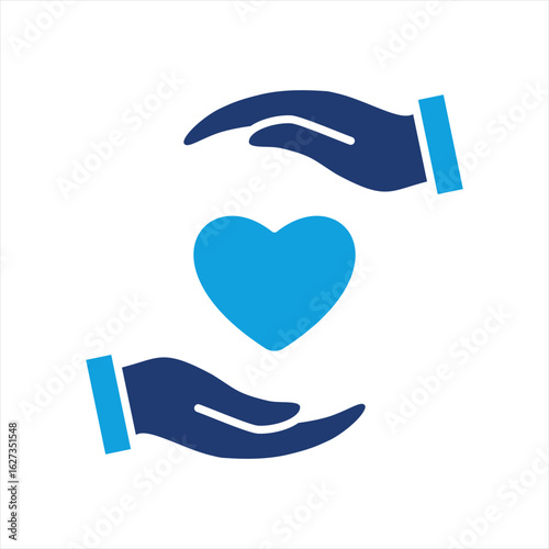 Loyalty Flat Blue Icon Vector Illustration
