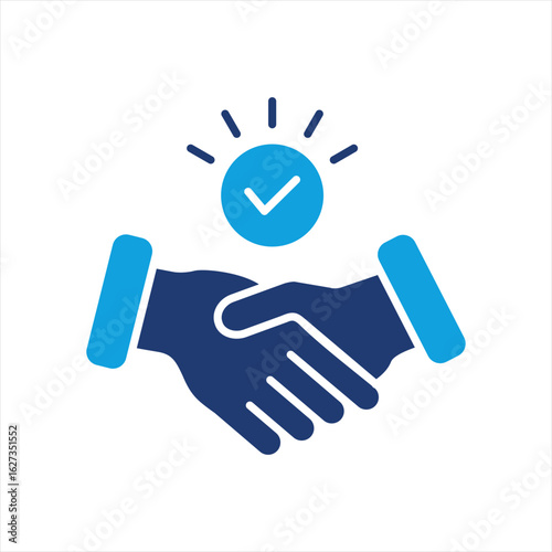 Commitment Flat Blue Icon Vector Illustration