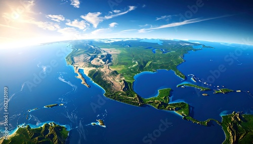 High-angle view of North and Central America (1)