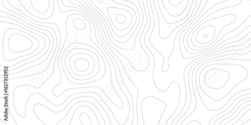 Topographic elevation line pattern in seamless abstract gray vector style.