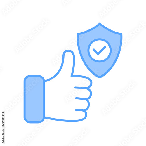 Trust Blue Icon Vector Illustration