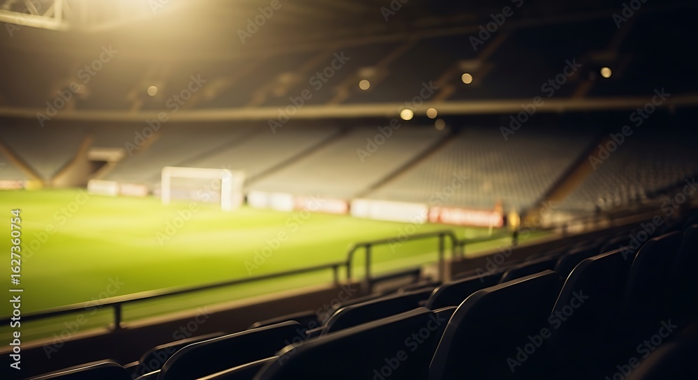 Obraz premium Stadium Empty Seats Goal Field Bright