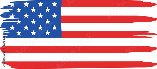 Stylized brush stroke american flag graphic