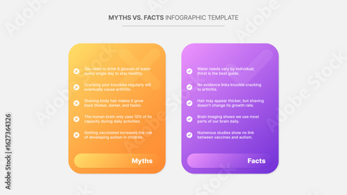 Myths vs Facts Comparison Table Business Infographic Template Design