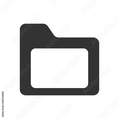 Simple vector icon of a folder used for organizing files and documents

