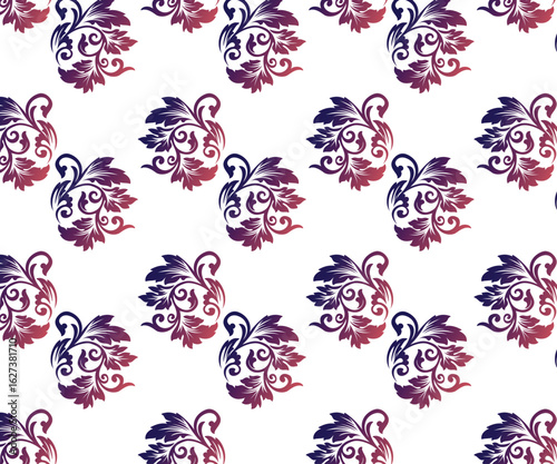 Floral Ornament Pattern: An exquisite seamless pattern showcasing detailed floral ornament in a beautiful array of colors.
