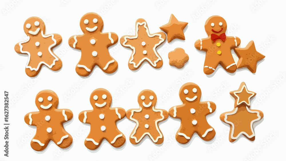 Fototapeta premium christmas gingerbread cookies set