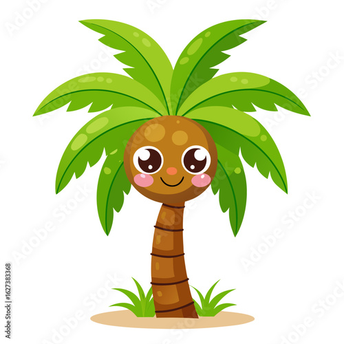 Cartoon Style Palm Tree