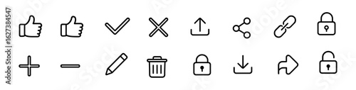 Basic, interface, communication outline icon set: essential design elements