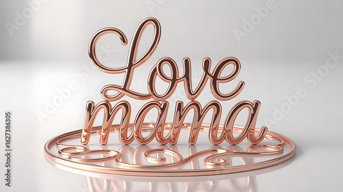 Luxury Mother's Day Greeting with Flowing Rose Gold 'Love Mama' Typography