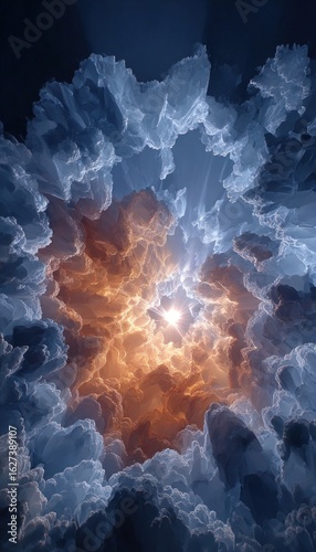 Dramatic cloudscape with a burst of light