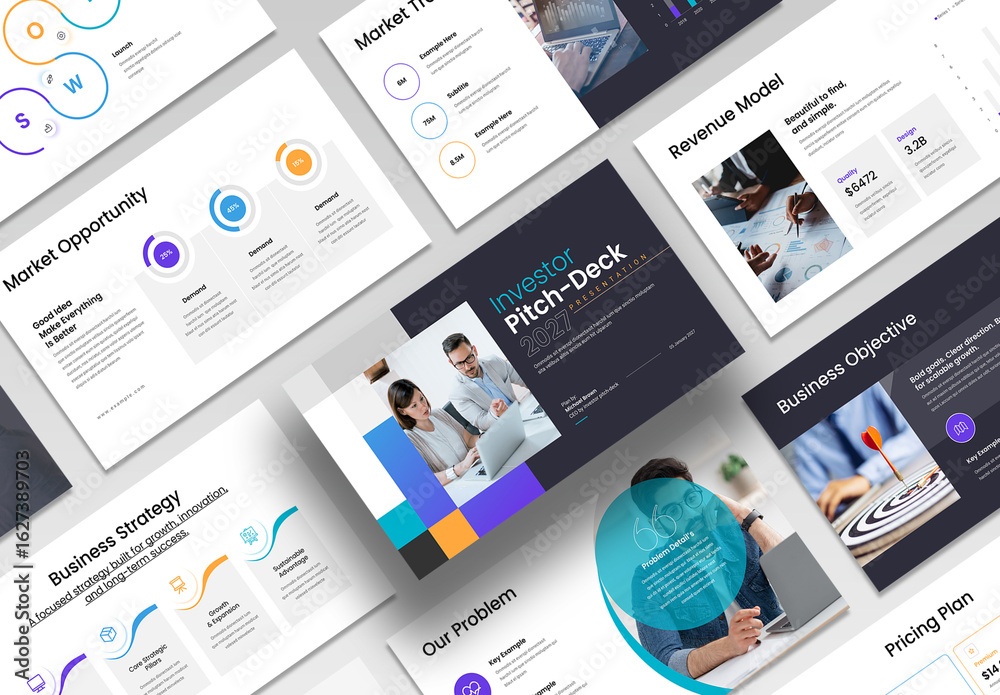 Pitch Deck Presentation Layout Stock Template | Adobe Stock