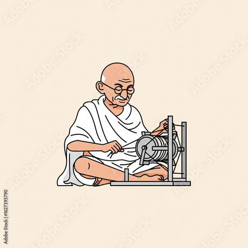 Handloom Weaver: A distinguished figure sits thoughtfully, engrossed in the rhythmic dance of handloom weaving, the subtle play of shadows enhancing the composition of textile.