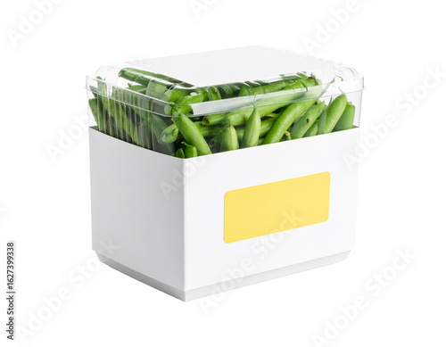Fresh Yard Long Beans in Transparent Container