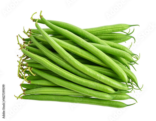 Fresh Green Beans Isolated on White Background