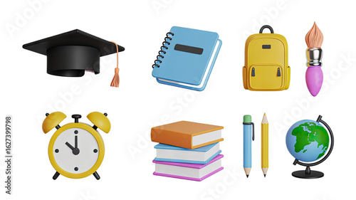 Vibrant academic essentials collection for learning success and creative expression