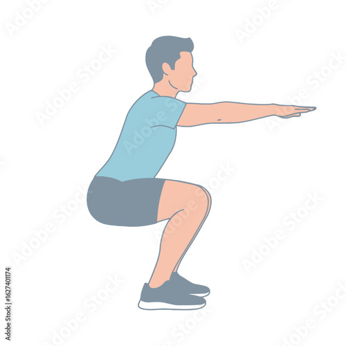 Squat Exercise Illustration: Full Body Workout