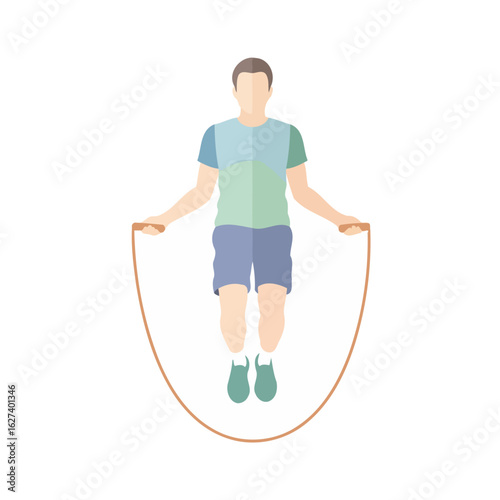 Jumping Rope Fitness: A Flat Vector Illustration for Active Lifestyles