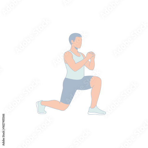 Lunge Exercise Vector Illustration for Fitness and Health