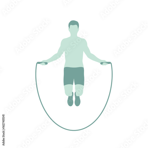 Minimalist Jump Rope Exercise: Silhouette of Athlete in Motion