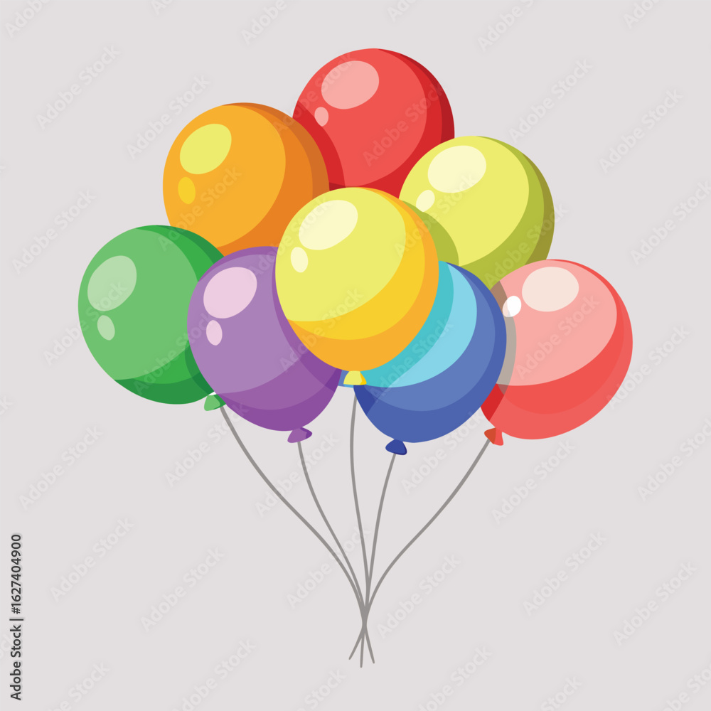 Obraz premium Colored Transparent Balloons Bunch