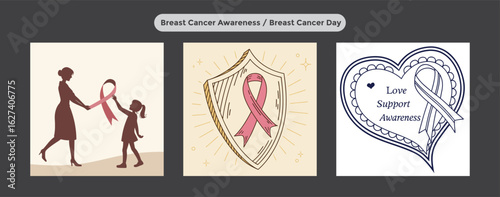 Show your love and support during Breast Cancer Awareness Month with heartfelt graphics and designs featuring ribbons, shields, and mother-daughter bonds
