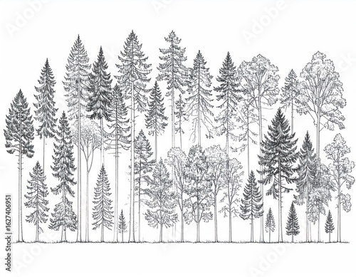 Forest line drawing