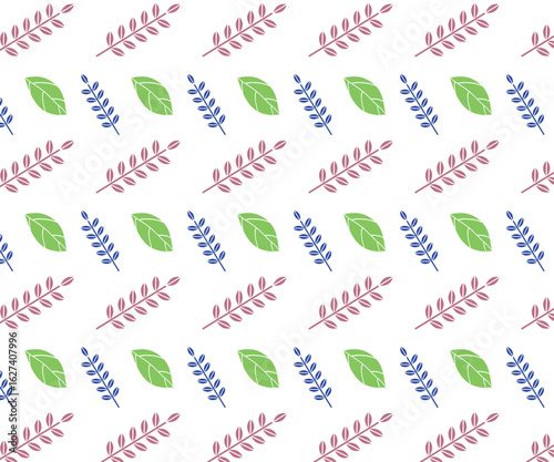 Botanical Beauty: A delicate pattern of vibrant leaves and intricate branches dances across the canvas, whispering tales of nature's art and tranquil serenity.