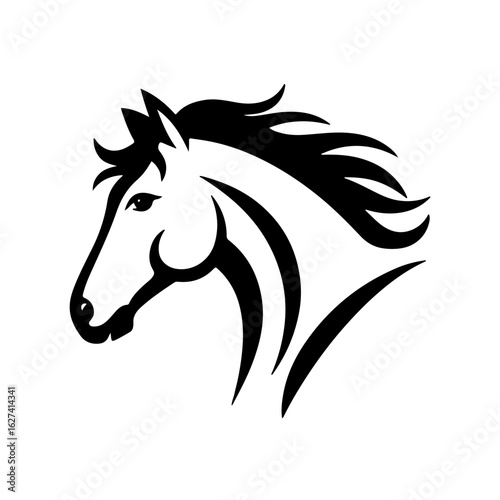 Dynamic horse illustration for logos and designs
