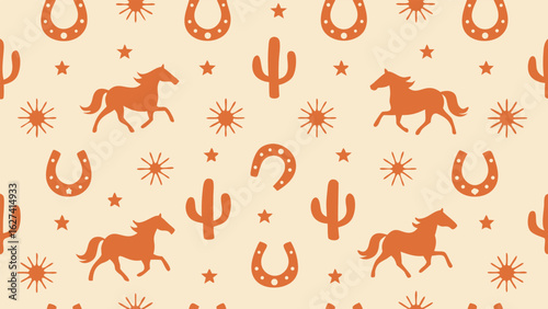 Horses cacti horseshoes stars suns western vintage