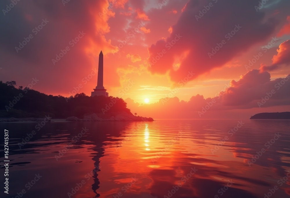 vibrant sunset iconic landmark silhouette dramatic colors sky reflection serenity landscape, dusk, wilderness, nature, clouds, horizon, valley, evening vibrant sunset iconic landmark silhouette dramatic colors sky reflection serenity landscape, dusk, wilderness, nature, clouds, horizon, valley, evening