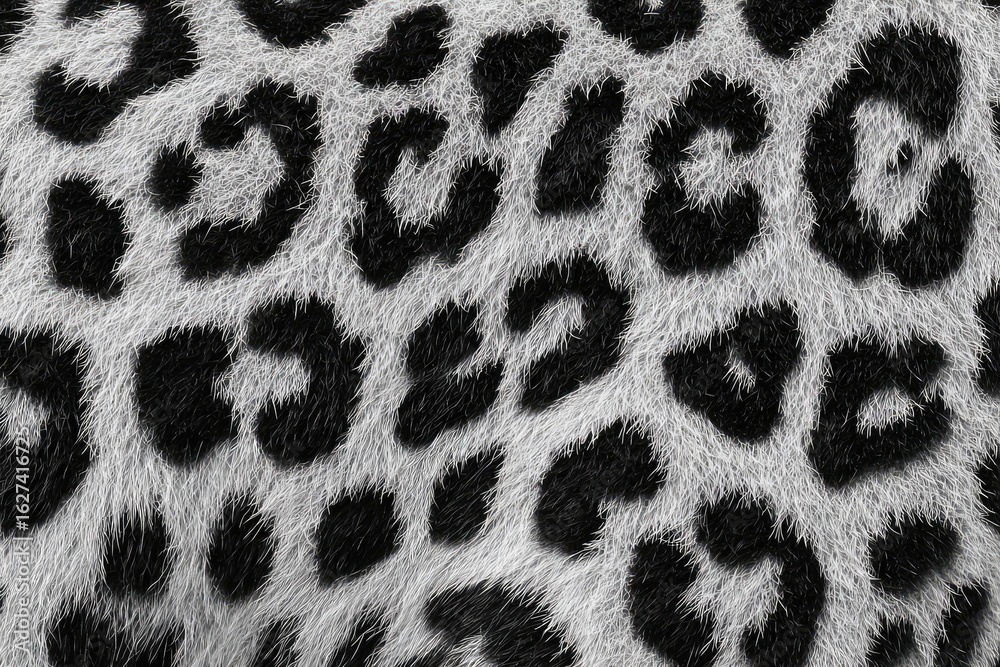 Naklejka premium Close-up of monochrome animal fur, spotted pattern