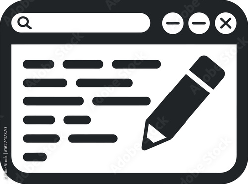 Edit document online vector icon design stock illustration art