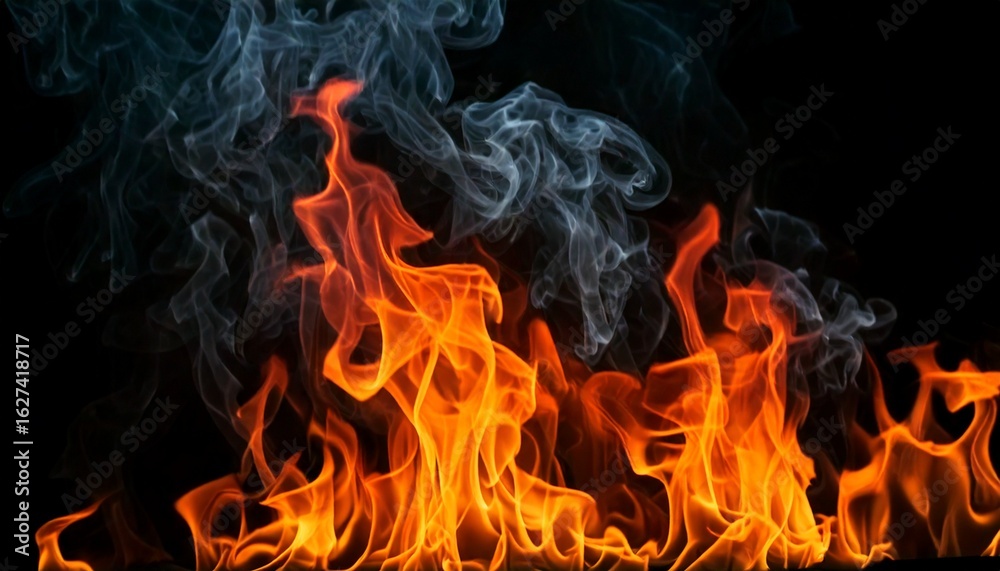 Fiery Blaze with Swirling Smoke Fiery Blaze with Swirling Smoke