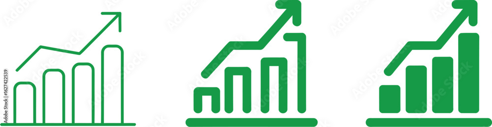 Green business growth chart financial success and investment Green business growth chart financial success and investment