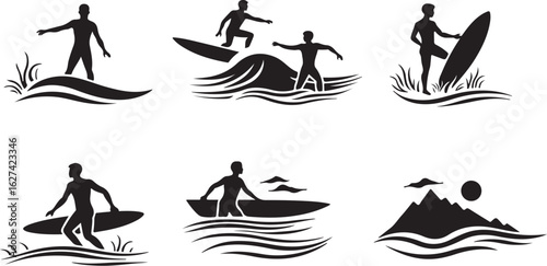 Dynamic surfers catch waves capturing the spirit of ocean adventure and freedom