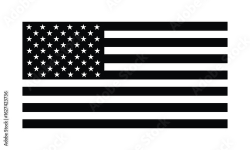 Thin Blue Line American Flag – Black and White USA Police Tribute Design