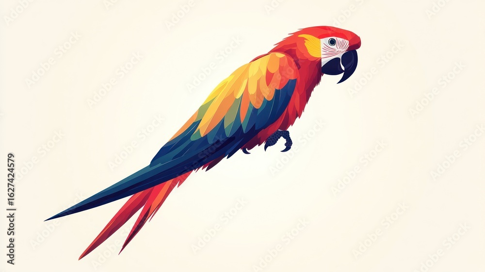 Fototapeta premium Colorful Parrot Illustration, vibrant colors, decorative art