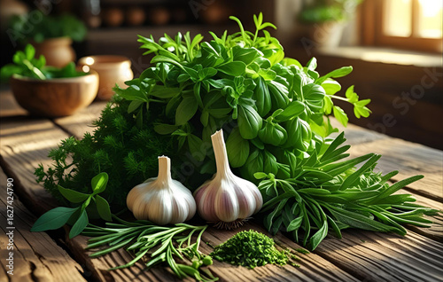 garlic and herbs 