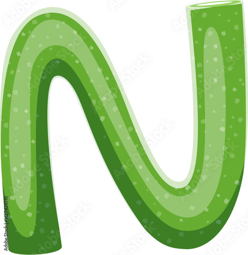 Bakery dessert font type jelly candy letter N. Bakery letter, dessert vector English alphabet font symbol. Sweet typeset element or pastry and confectionery kids ABC type sign