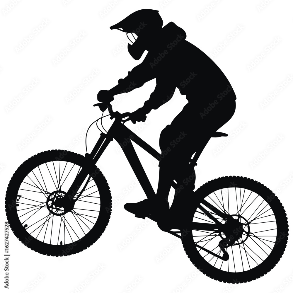 Naklejka premium Mountain bike rider silhouette