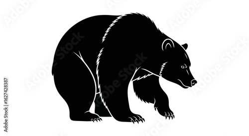 majestic profile of a grizzly bear, isolated on transparent background: a striking vector silhouette illustration perfect for logos, branding, and nature designs