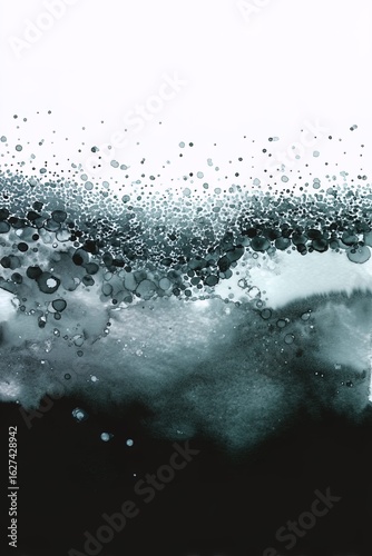 black watercolor gradient, dark on the bottom and lighter on the top, little bubbles like underwater, 2d, watercolor