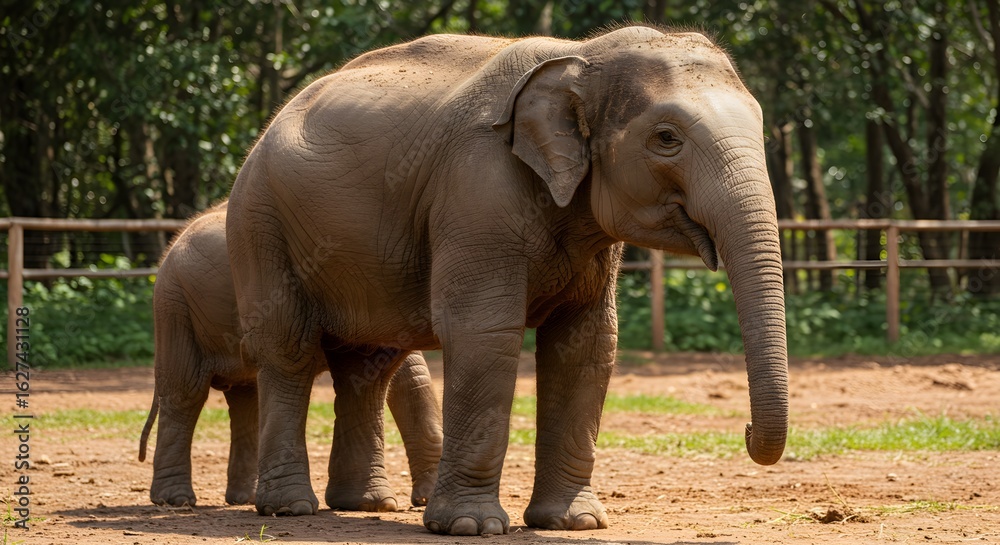 Fototapeta premium Elephants walking together