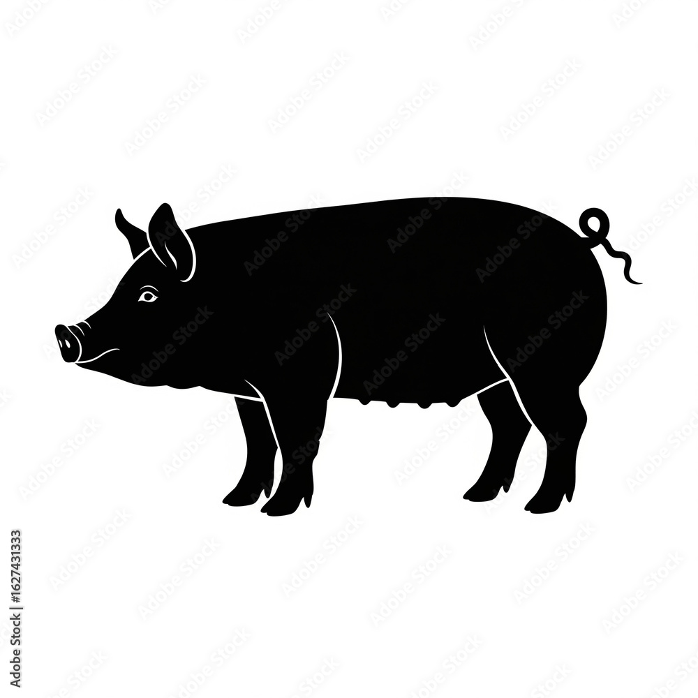 Fototapeta premium vector illustration of a pig
