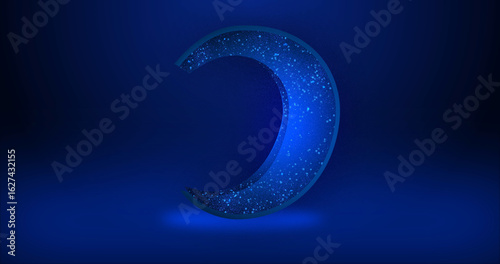 Wallpaper Mural Beautiful Moon animation with glitter.Futuristic glowing moon for Ramadan Kareem,Eid Al-Fitr,Eid Al-Adha,advertisements, and Social media.Colored Particles Background Torontodigital.ca