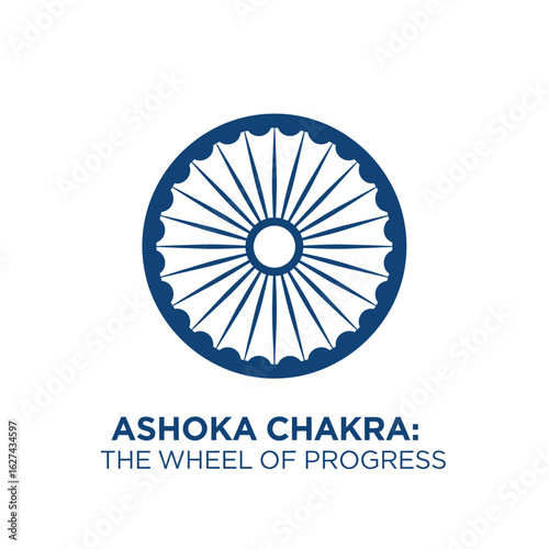 Vector graphic of the Ashoka Chakra, India's national symbol of dharma and progress