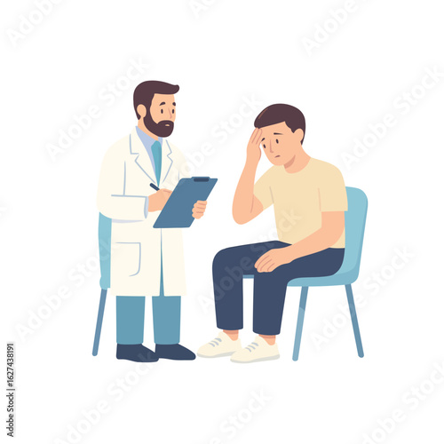 Doctor Patient Consultation Illustration for Healthcare and Medical Website Design